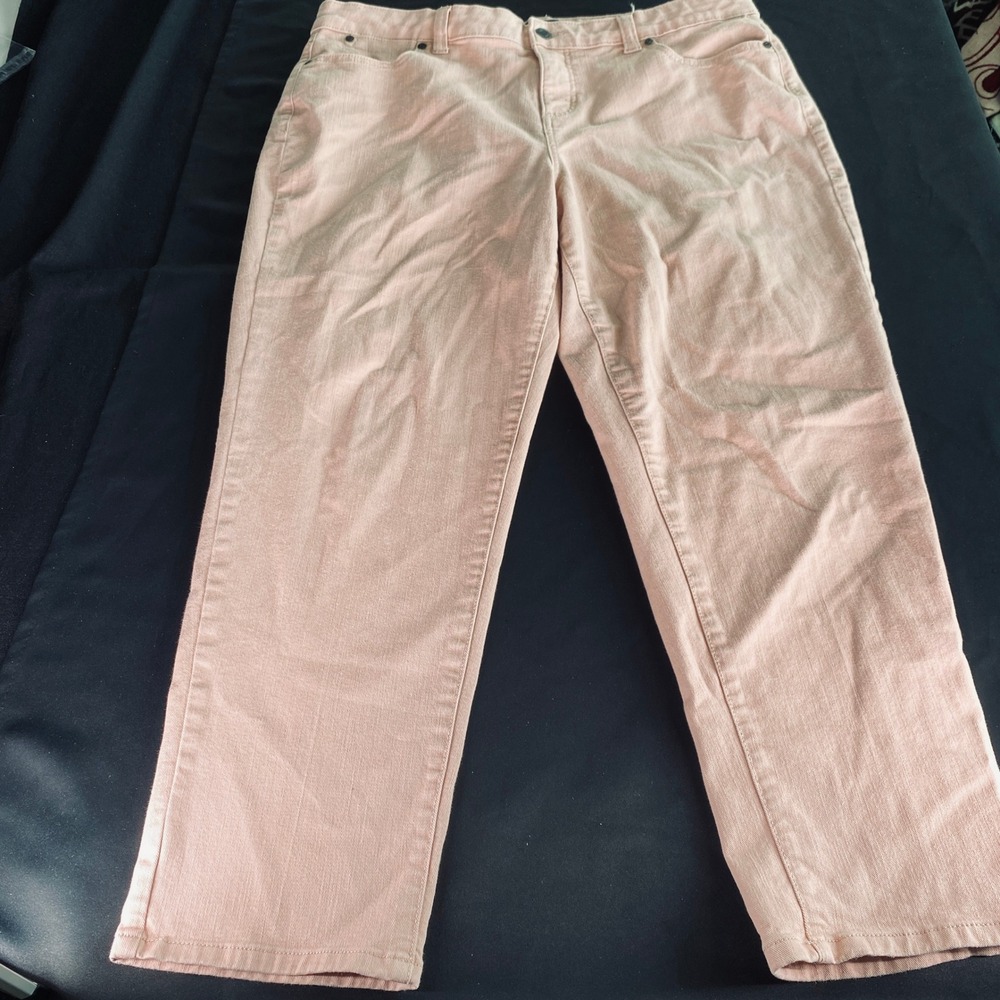 Talbots Simply Flattering 5-Pocket Pants Womens 16P Pink Straight Leg